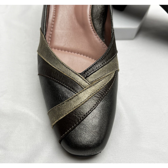 Beautifeel Pumps Two Tone Brown Leather Kitten Heel EUR 38 Women's US 7.5-8 - Picture 2 of 10